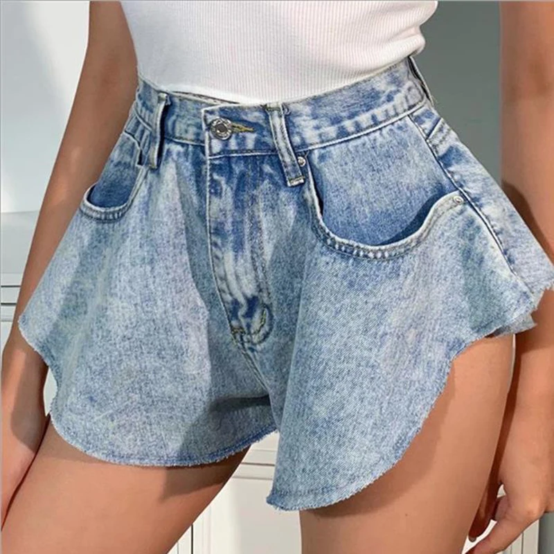 Woman Flared Shorts High Waist Sexy Jeans Shorts Vintage Solid Street Wear Slim Summer Denim Lady Blue Short Pants Fashion
Woman Flared Shorts High Waist Sexy Jeans Shorts Vintage Solid Street Wear Slim Summer Denim Lady Blue Short Pants Fashion