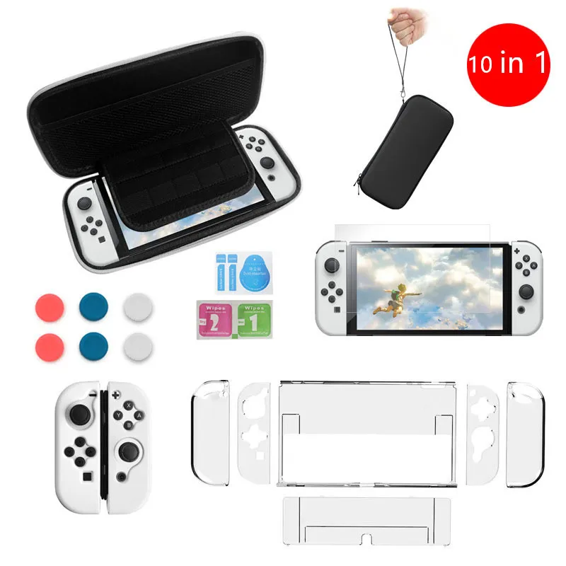 Bag Accessories Kit For Nintendo Switch OLED Console Tempered Screen Protector,Crystal Dockable Shell Travel Storage Pouch Case
Bag Accessories Kit For Nintendo Switch OLED Console Tempered Screen Protector,Crystal Dockable Shell Travel Storage Pouch Case