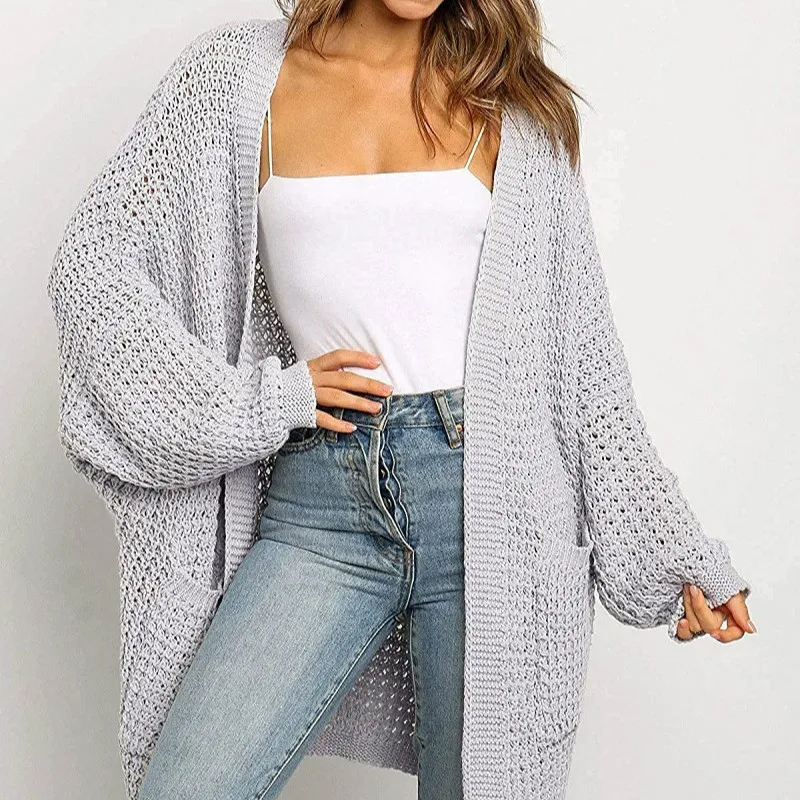 New Women's Solid Color Long-Sleeved Sweater Pocket Shawl Sweater Loose Cardigan knitted sweater women clothes
New Women's Solid Color Long-Sleeved Sweater Pocket Shawl Sweater Loose Cardigan knitted sweater women clothes