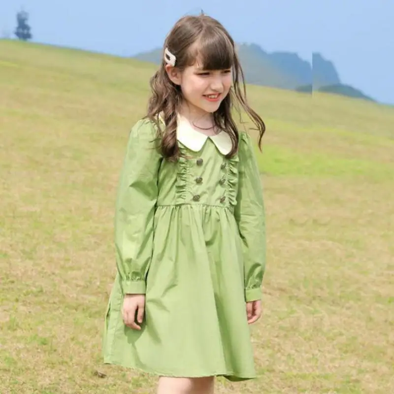 Sweet Princess Mid Length Dress For Girls Long Sleeve Turn Down Collar 5-14y Children Lovely Gowns Kids Birthday Party Dresses
Sweet Princess Mid Length Dress For Girls Long Sleeve Turn Down Collar 5-14y Children Lovely Gowns Kids Birthday Party Dresses