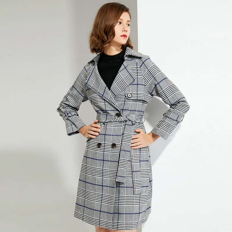 Hot Sale Spring Winter Women's Fit Plaid Tweed Check Coat Woman Dust Coat Coats Female Shirtwear Jacket
Hot Sale Spring Winter Women's Fit Plaid Tweed Check Coat Woman Dust Coat Coats Female Shirtwear Jacket