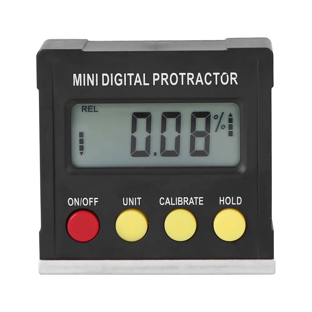 360 Degree Mini Digital Protractor Electronic Level Box Magnetic Base Tool Niveau Doos Magnetische Base Meetinstrumenten
360 Degree Mini Digital Protractor Electronic Level Box Magnetic Base Tool Niveau Doos Magnetische Base Meetinstrumenten