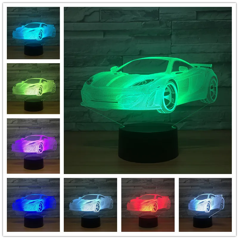 7 Color Car Acrylic 3D LED Night LightTouch Switch LED USB Desk Lamp For Home Bedroom Decoration Kids Birthday Xmas Gift
7 Color Car Acrylic 3D LED Night LightTouch Switch LED USB Desk Lamp For Home Bedroom Decoration Kids Birthday Xmas Gift