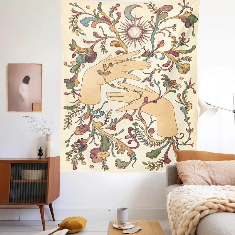 Sun and Moon Tapestry Wall Hanging Botanical Celestial Floral Wall Tapestry Hippie Flower Wall Carpets Dorm Decor moon decor 
Sun and Moon Tapestry Wall Hanging Botanical Celestial Floral Wall Tapestry Hippie Flower Wall Carpets Dorm Decor moon decor