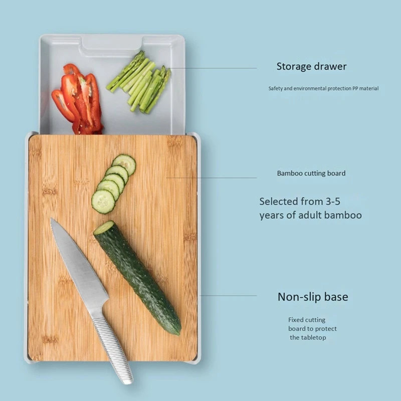 Fruit Vegetable Cutting Plate Detachable Food Storage Pulling Board Drawer Type Household Cutting Board
Fruit Vegetable Cutting Plate Detachable Food Storage Pulling Board Drawer Type Household Cutting Board