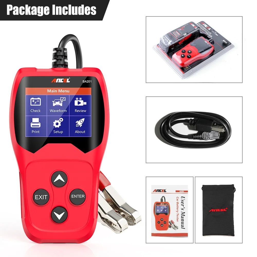 Battery Tester 2000cca 12v Car Battery Analyzer Bateria Cranking Charging Voltage Health Test
Battery Tester 2000cca 12v Car Battery Analyzer Bateria Cranking Charging Voltage Health Test