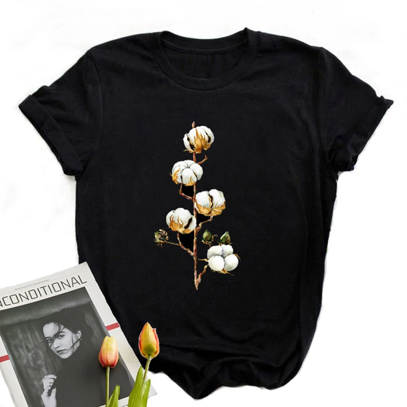 Goblincore Designer Clothes Summer Printing Cotton Flowers Urban Women's Blouse 2021 TShirts Black Harajuku Basic Graphic Tee
Goblincore Designer Clothes Summer Printing Cotton Flowers Urban Women's Blouse 2021 TShirts Black Harajuku Basic Graphic Tee