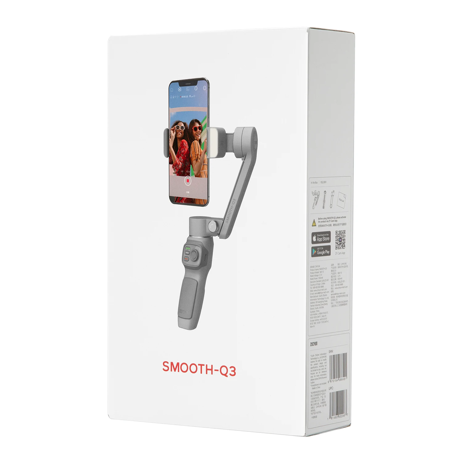 ZHIYUN SMOOTH Q3 смартфон Gimbal 3-осевой Гибкий ручной стабилизатор для телефона со