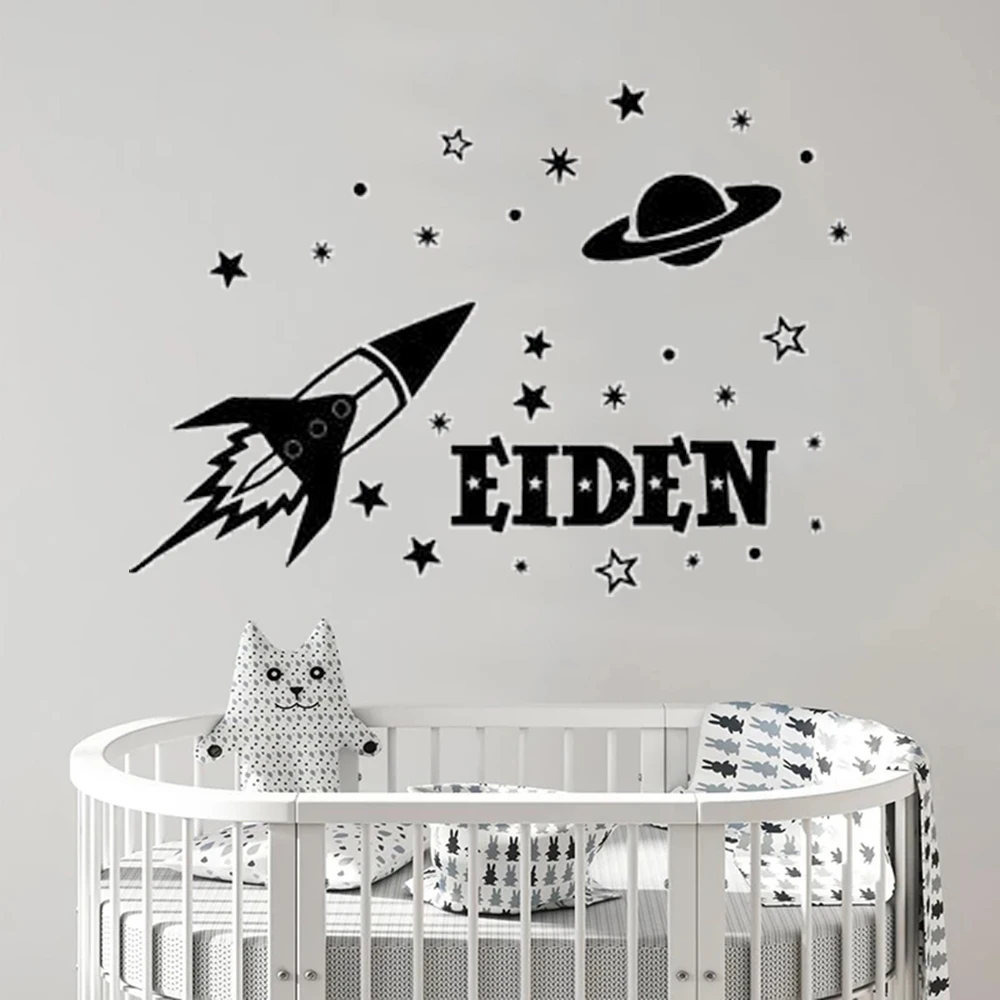 Planet Rocket Wall Stickers Vinyl Personality Custom Name Murals For Kids Bedroom Livingroom Decoration Decals Poster HJ0692
Planet Rocket Wall Stickers Vinyl Personality Custom Name Murals For Kids Bedroom Livingroom Decoration Decals Poster HJ0692