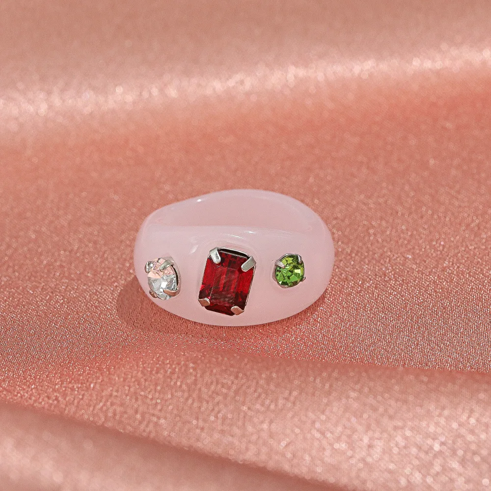 ins irregular acrylic ring summer niche design personality color diamond resin ring bracelet women fashion ring 
ins irregular acrylic ring summer niche design personality color diamond resin ring bracelet women fashion ring