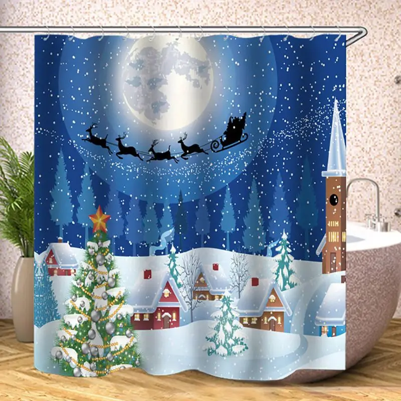 Christmas Shower Curtain with Hooks,Waterproof Fabric Bathroom Curtain Christmas Bathroom Decor K0AB
Christmas Shower Curtain with Hooks,Waterproof Fabric Bathroom Curtain Christmas Bathroom Decor K0AB