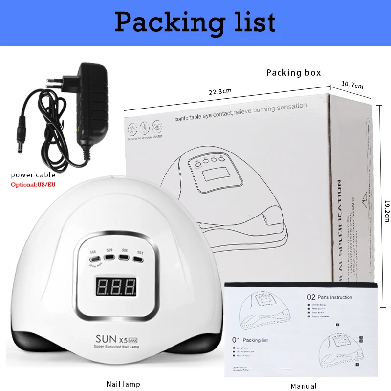SUN X5 Max Nail Lamp Quick Dry 150W 45LED UV Lamp High Quality Dry Gel Dryer Lamp Professional Manicure Lamp
SUN X5 Max Nail Lamp Quick Dry 150W 45LED UV Lamp High Quality Dry Gel Dryer Lamp Professional Manicure Lamp