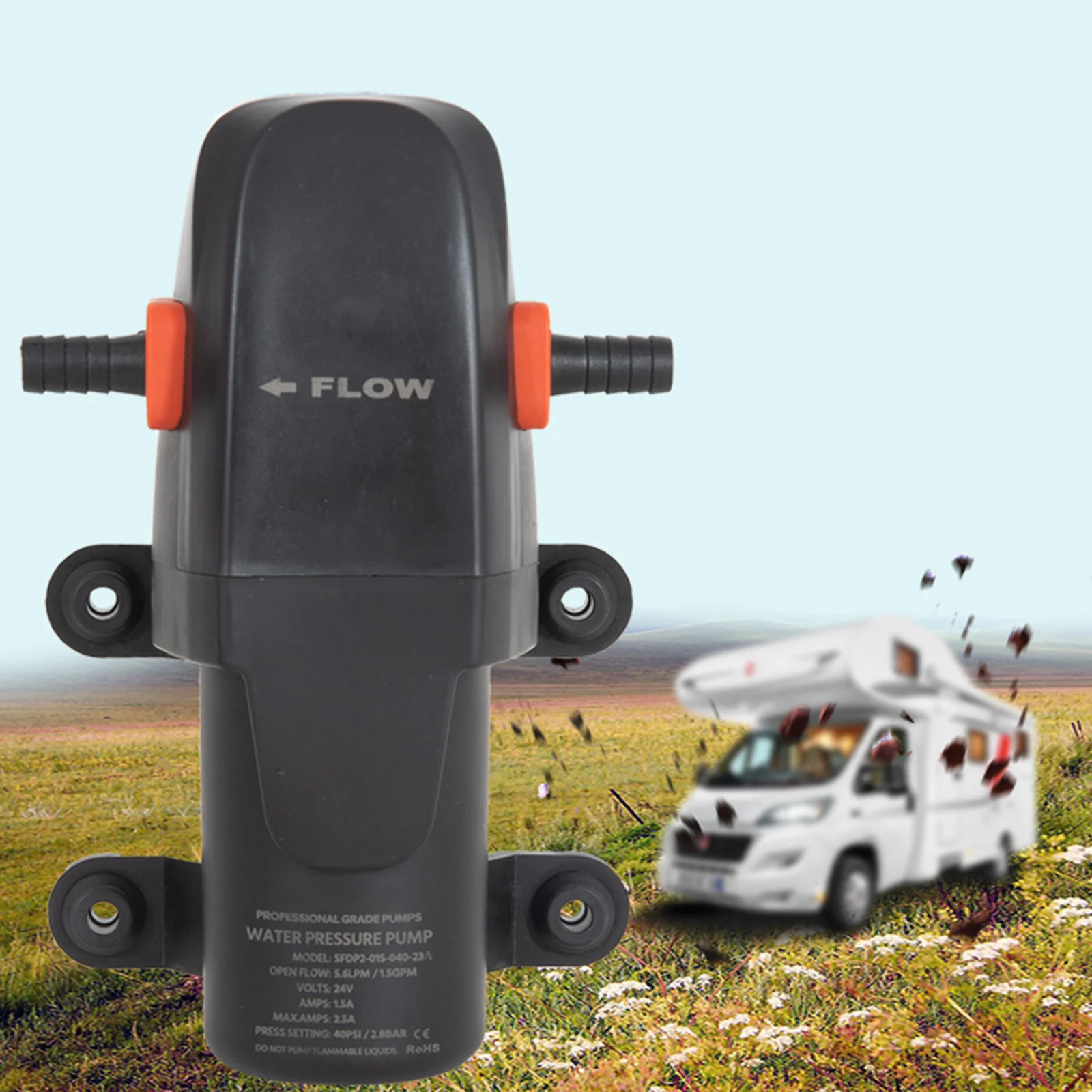 1.5GPM 40PSI Self Priming Sprayer Pump with Pressure Switch for RV Camper Marine Lawn Caravan High Performance
1.5GPM 40PSI Self Priming Sprayer Pump with Pressure Switch for RV Camper Marine Lawn Caravan High Performance