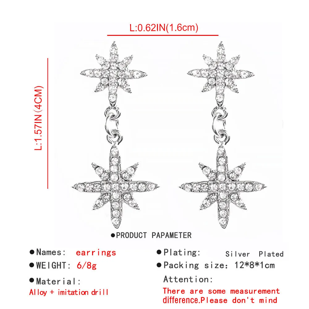 Lalynnly New Elegant Rhinestone Geometry Drop Earrings Star Dangle Earrings For Women Temperament Accessories Gifts E6137
Lalynnly New Elegant Rhinestone Geometry Drop Earrings Star Dangle Earrings For Women Temperament Accessories Gifts E6137