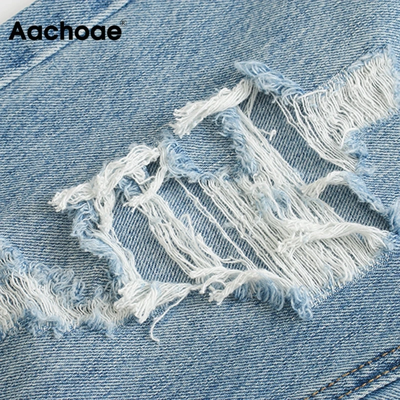 Aachoae Lady Retro Hole Ripped Blue Jeans Full Length Fashion Chic Pencil Pants Female Baggy Mom Jeans For Women Pantalon Femme
Aachoae Lady Retro Hole Ripped Blue Jeans Full Length Fashion Chic Pencil Pants Female Baggy Mom Jeans For Women Pantalon Femme