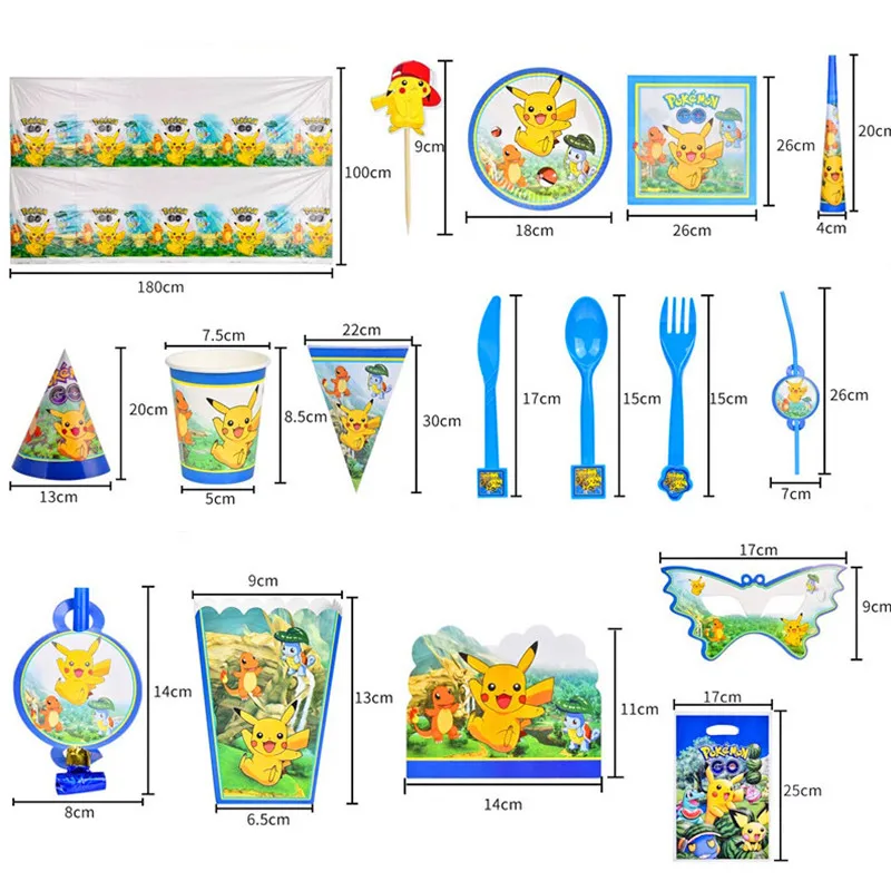 17pcs Pokemon Pikachu Family Party Birthday Decoration Toy Set Cartoon Anime Plate Knife And Fork Kids Birthday Decoration
17pcs Pokemon Pikachu Family Party Birthday Decoration Toy Set Cartoon Anime Plate Knife And Fork Kids Birthday Decoration