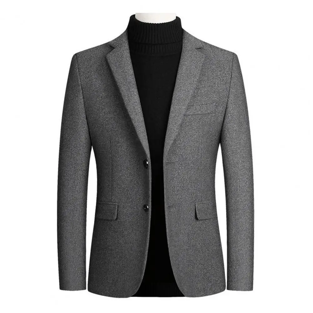 Two Buttons Lapel Men Blazer Autumn Winter Long Sleeve Woolen Suit Coat Workwear Men Blazer 
Two Buttons Lapel Men Blazer Autumn Winter Long Sleeve Woolen Suit Coat Workwear Men Blazer