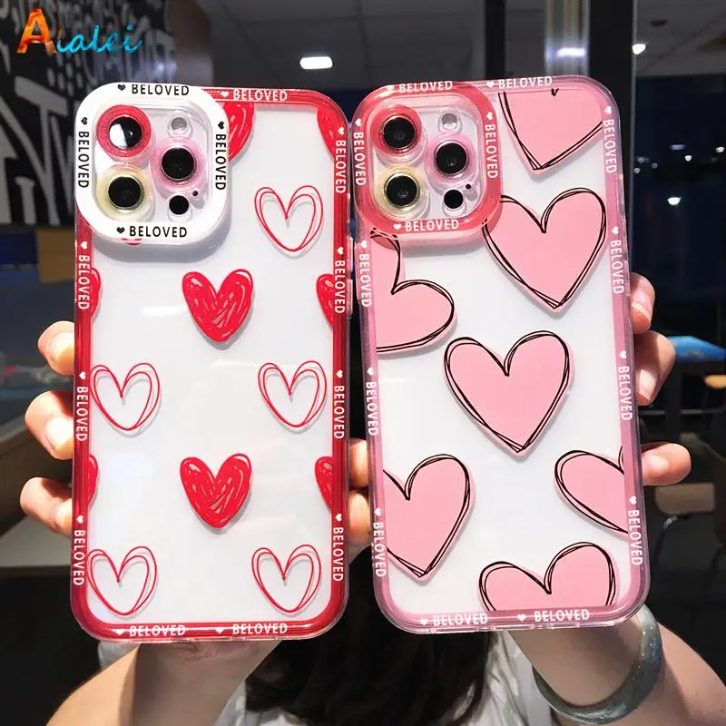 Graffiti Love Heart Clear Phone Case For iPhone 13 12 11 Pro Max SE2020 7 8 Plus X XS Max XR Fashion Anti-fall Phone Cover
Graffiti Love Heart Clear Phone Case For iPhone 13 12 11 Pro Max SE2020 7 8 Plus X XS Max XR Fashion Anti-fall Phone Cover