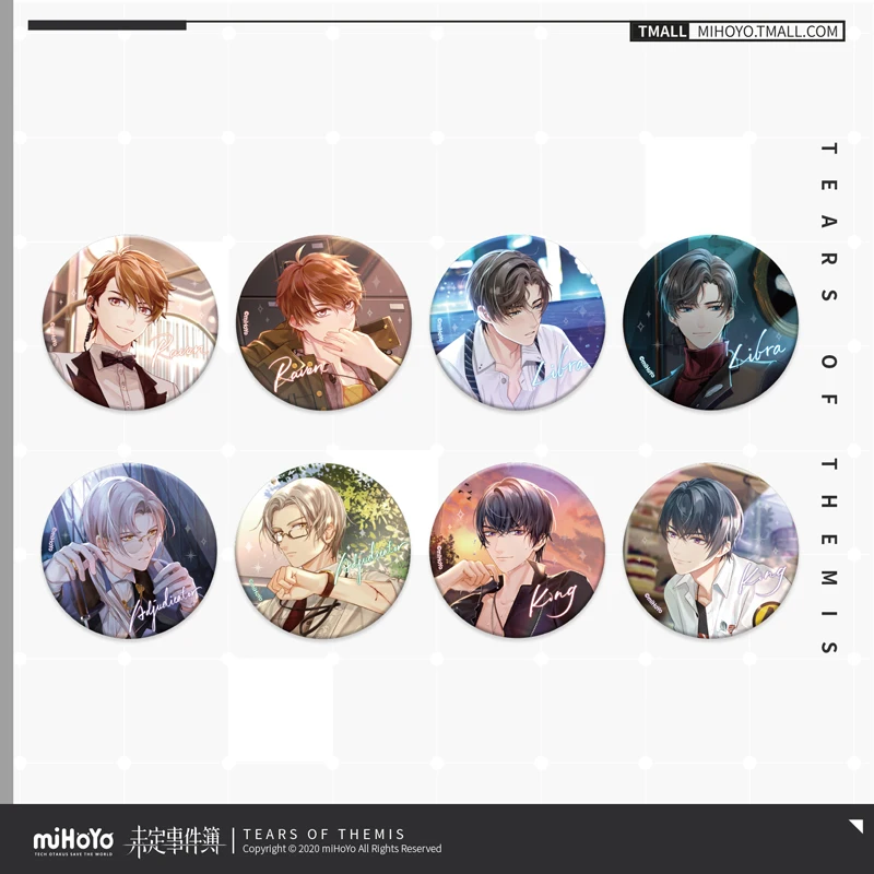 Game Tears of Themis Raven Libra Vilhelm King Marius Heartbeat Memorial Series Badge Button Brooch Pin Metal Souvenir Xams Gift
Game Tears of Themis Raven Libra Vilhelm King Marius Heartbeat Memorial Series Badge Button Brooch Pin Metal Souvenir Xams Gift