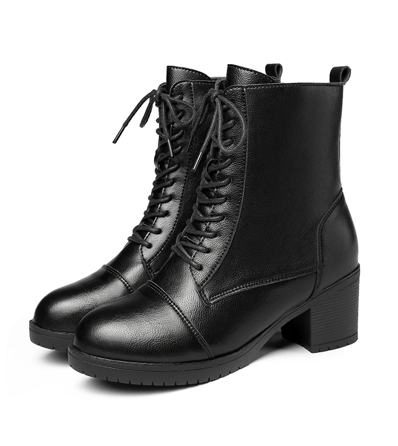 Autumn Winter British Women Leather Pointed Toe Ankle Boots High Block Heel Plush Casual Lady Lace Up Side Zipper Shoes Black 40
Autumn Winter British Women Leather Pointed Toe Ankle Boots High Block Heel Plush Casual Lady Lace Up Side Zipper Shoes Black 40