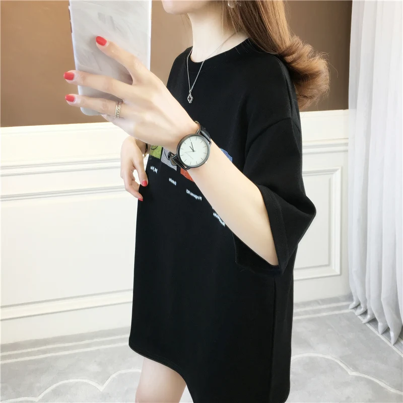 Houthion Cotton Women's T-shirt Printing Plus Size Top Loose Short Sleeve Tshirt New Korean Fashion Tops Casual O-neck T Shirt
Houthion Cotton Women's T-shirt Printing Plus Size Top Loose Short Sleeve Tshirt New Korean Fashion Tops Casual O-neck T Shirt