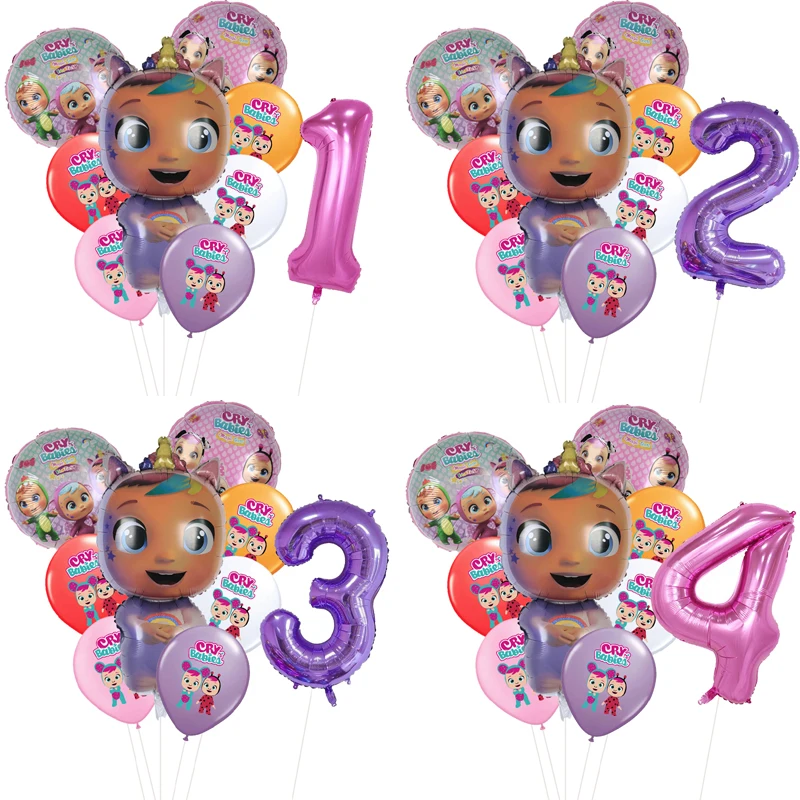 9 шт./лот воздушные шары для маленьких принцесс угловые куклы плача ребенка