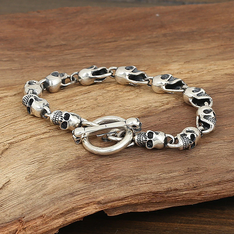 Apinje Skull Bracelet Men 925 Sterling Silver Bracelet Fashion Bracelet Gothic Jewelry
Apinje Skull Bracelet Men 925 Sterling Silver Bracelet Fashion Bracelet Gothic Jewelry
