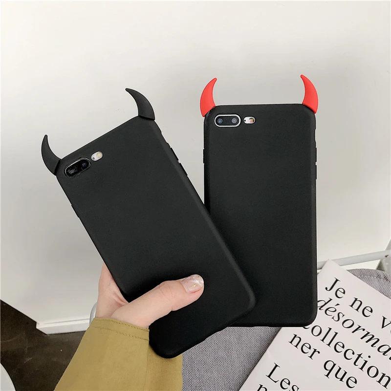 

Soft phone Cases For Huawei Honor 10 Lite 20 Pro 9 9X 6C V9 Play 3 10i 20i 6X 7X 8 8A 8C 8S 8X MAX Devil Horns Demon Angle Cover