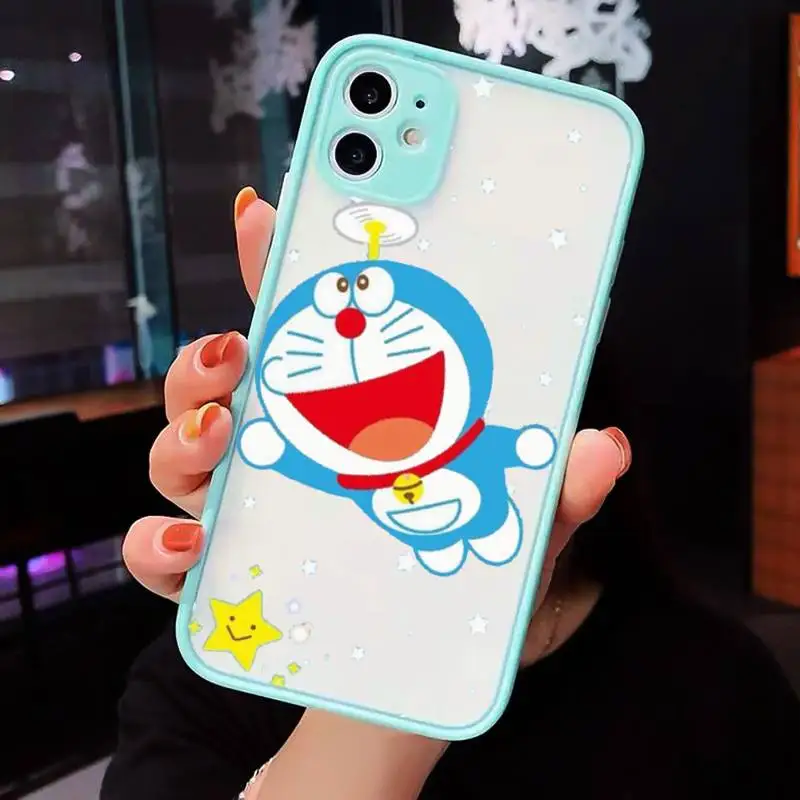 Cute Cartoon Doraemon Robot cat Phone Case For iPhone 12 11 Mini Pro XR XS Max 7 8 Plus X Matte transparent blue Back Cover
Cute Cartoon Doraemon Robot cat Phone Case For iPhone 12 11 Mini Pro XR XS Max 7 8 Plus X Matte transparent blue Back Cover