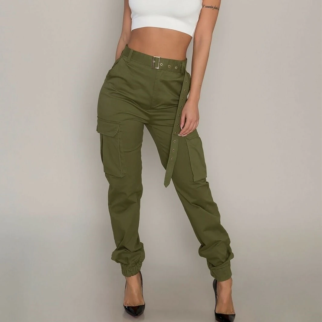 

VS&LLWQ Fashion Women's Camouflage Camo Cargo Army Pants High Waist Hip Hop Harem Joggers Sweatpants Trousers Pantalon Femme New
