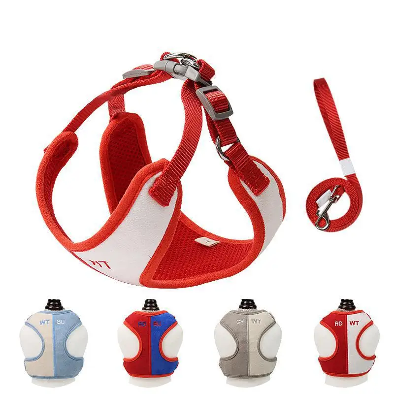 New Pet Reflective Traction Rope Suede Color-blocking Breathable Adjustable And Easy To Wear Dog Harness Pet Supplies
New Pet Reflective Traction Rope Suede Color-blocking Breathable Adjustable And Easy To Wear Dog Harness Pet Supplies