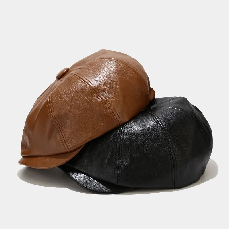 Retro PU Leather Octagonal Hats Women Fashion Street Newsboy Cap Ladies Casual Solid Painter Cap Female Bonnet casquette femme
Retro PU Leather Octagonal Hats Women Fashion Street Newsboy Cap Ladies Casual Solid Painter Cap Female Bonnet casquette femme