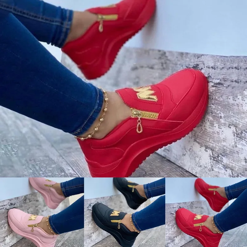 Women Sport Shoes Thick Bottom Casual Zipper Female Vulcanized Shoes Platform Walking Women Shoes Slip on Ladies Sneakers Women
Women Sport Shoes Thick Bottom Casual Zipper Female Vulcanized Shoes Platform Walking Women Shoes Slip on Ladies Sneakers Women