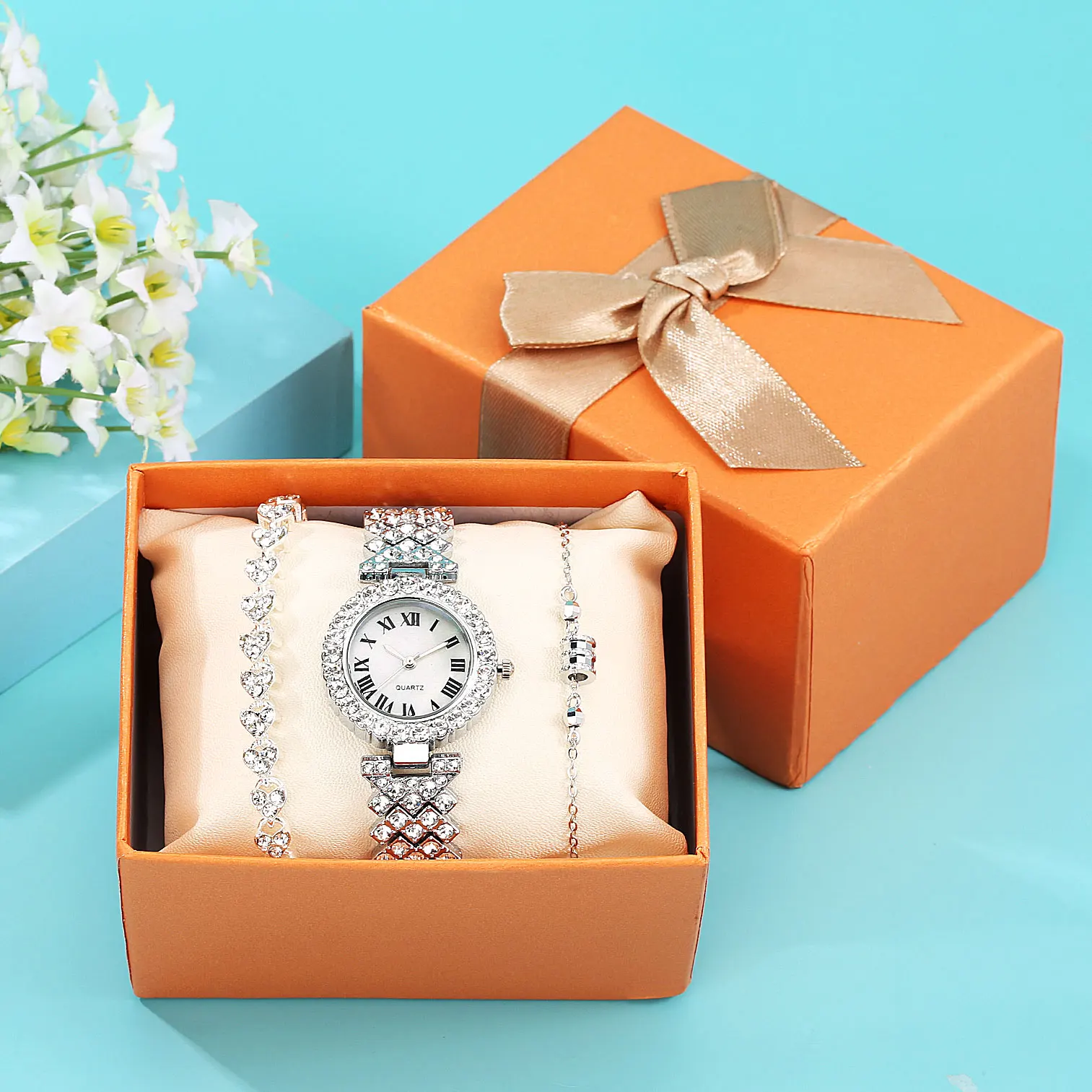 Luxury Women Watch Bracelet Set Diamond Quartz Watches Jewelry Bracelets in Box Gifts for Girlfriend Wristwatch Relogio Feminino
Luxury Women Watch Bracelet Set Diamond Quartz Watches Jewelry Bracelets in Box Gifts for Girlfriend Wristwatch Relogio Feminino