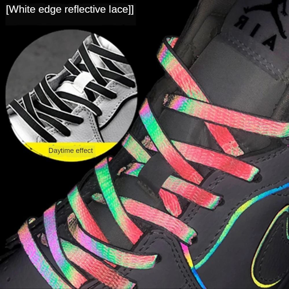 New Holographic Reflective Shoelaces Double-sided Reflective High-bright Reflective Flat Laces Sneakers Shoe Laces
New Holographic Reflective Shoelaces Double-sided Reflective High-bright Reflective Flat Laces Sneakers Shoe Laces