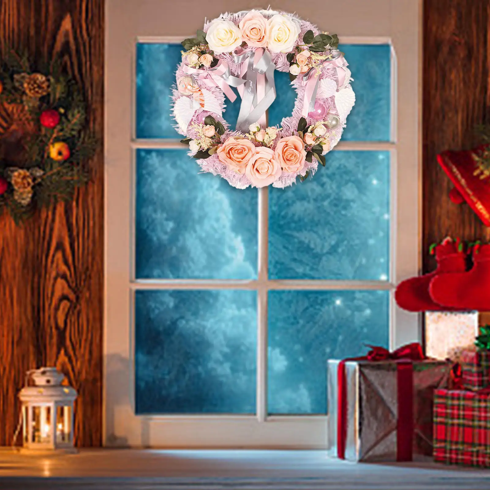 40CM Christmas Artificial Rattan Flower Door Hanging Wreath Wall Decoration for Home Festival Party 
40CM Christmas Artificial Rattan Flower Door Hanging Wreath Wall Decoration for Home Festival Party