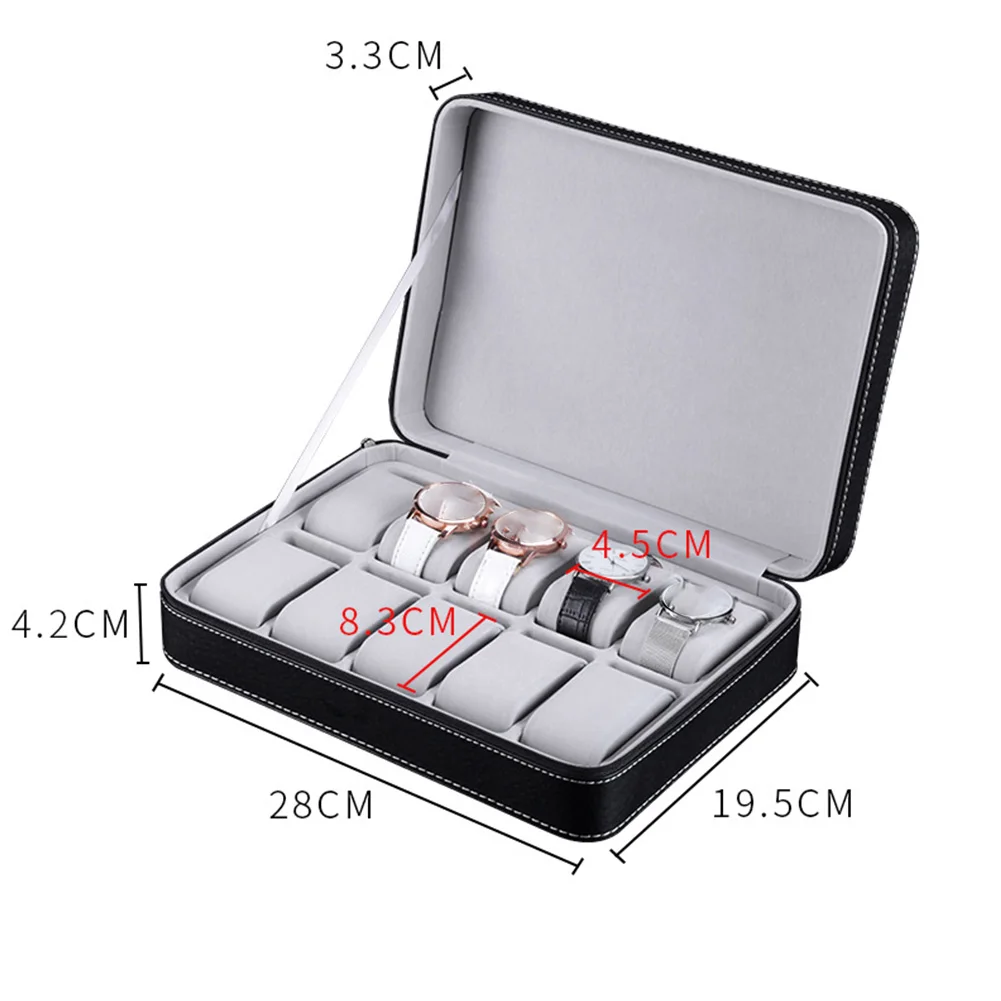 Watch Storage Box Counter Case Packaging Protective Zipper Closure Organizer Bracelet Gift PU Leather 10 Grids Jewelry Portable
Watch Storage Box Counter Case Packaging Protective Zipper Closure Organizer Bracelet Gift PU Leather 10 Grids Jewelry Portable