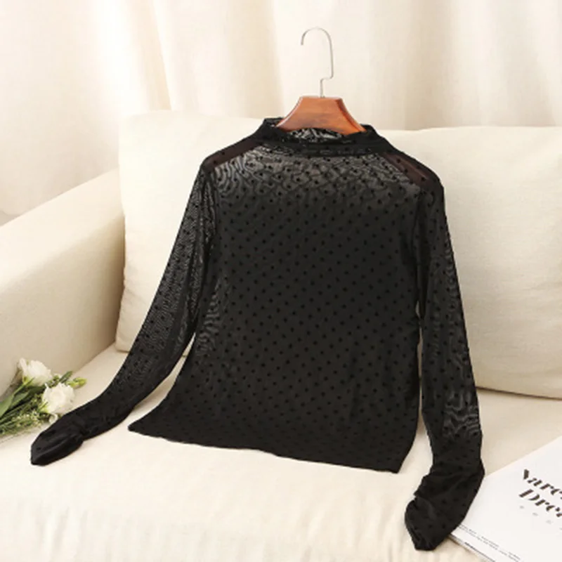 Solid Color Palka Dot O-Neck Long Sleeves Casual Shirt Spring Summer Women Hot Chic Bodycon Tops Outfits 
Solid Color Palka Dot O-Neck Long Sleeves Casual Shirt Spring Summer Women Hot Chic Bodycon Tops Outfits