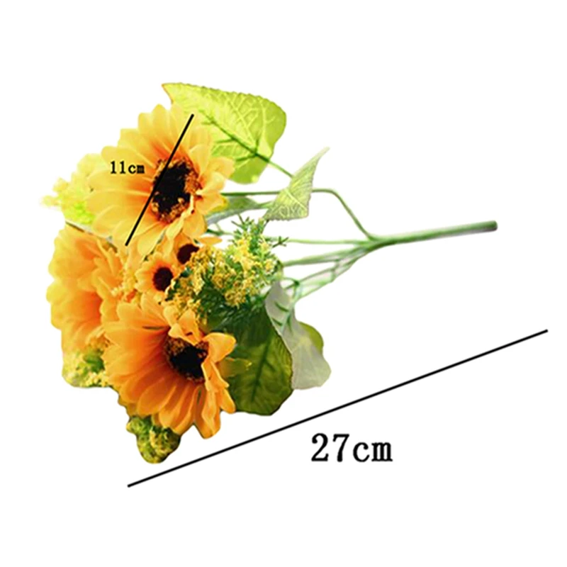 1 Bunch 7 Heads Sunflower Silk Artificial Flower Bouquet For Home Wedding Decoration Living Room Party Table Window Decor
1 Bunch 7 Heads Sunflower Silk Artificial Flower Bouquet For Home Wedding Decoration Living Room Party Table Window Decor