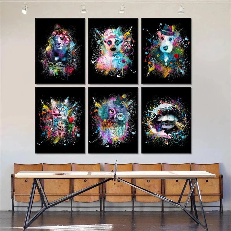 Modern Street Graffiti Art Abstract Animal Mouth Smoking Canvas Painting Poster and Print Wall Art Picture for Living Room Decor
Modern Street Graffiti Art Abstract Animal Mouth Smoking Canvas Painting Poster and Print Wall Art Picture for Living Room Decor