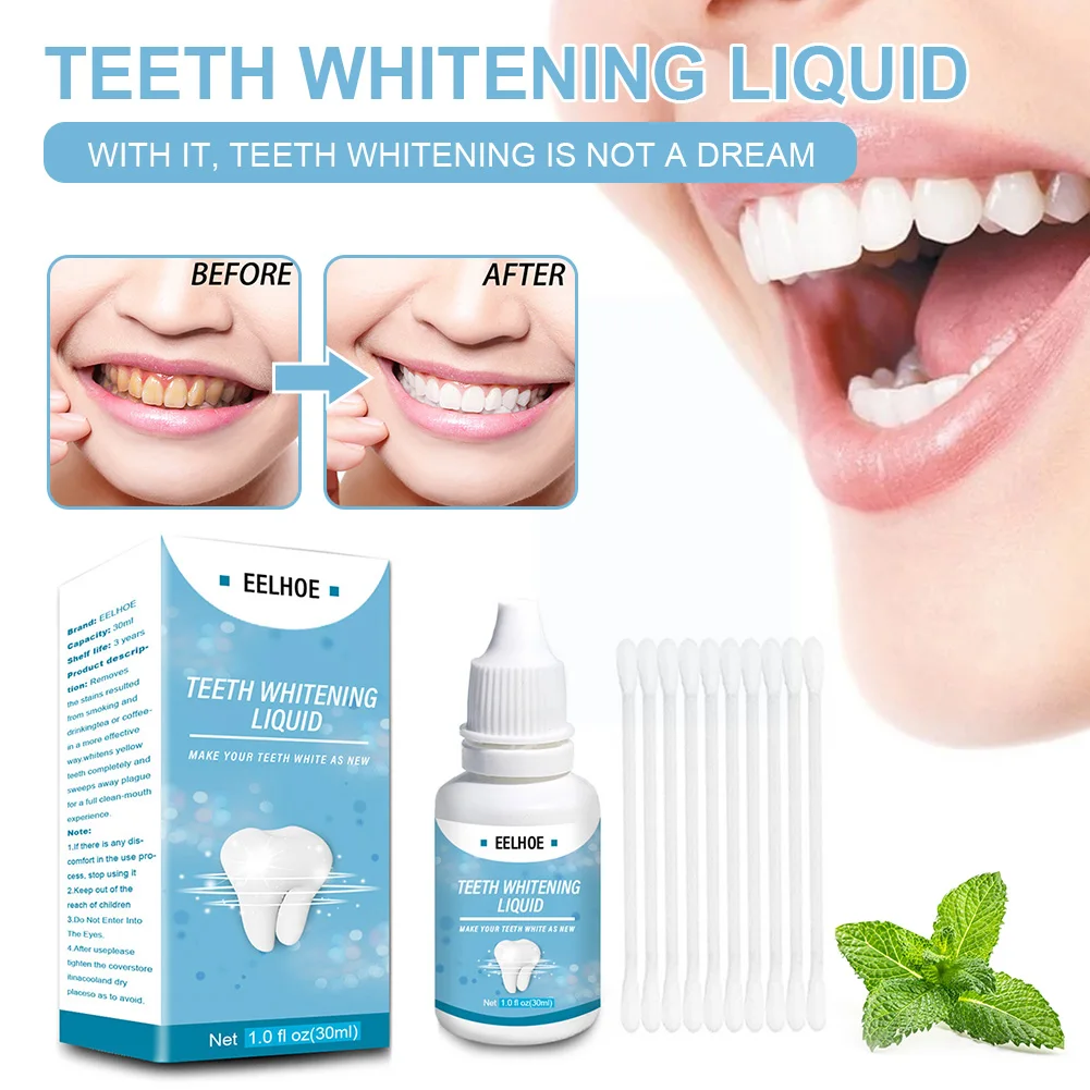 

Teeth Whitening Essence Oral Cleaning Serum Remove Tooth Stains Plaque Reduce Bad Breath Teeth Whitening Oral Care
