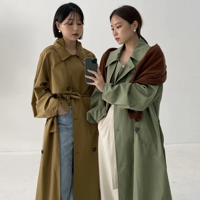 Винтажная Женская ветровка с отложным воротником, свободный двубортный женский длинный Тренч с длинным рукавом, на шнуровке, 2021
Винтажная Женская ветровка с отложным воротником, свободный двубортный женский длинный Тренч с длинным рукавом, на шнуровке, 2021