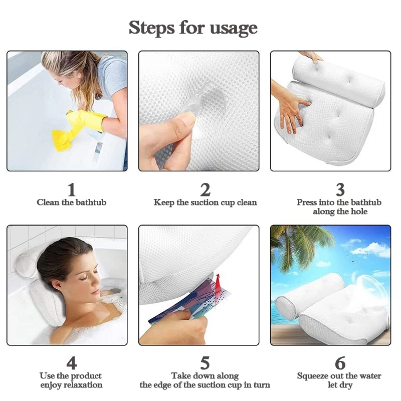 3D Mesh Spa Bath Pillow Neck and Back Support Spa Pillow for Home Hot Tub with Breathable Suction Cups Bathroom Accessories
3D Mesh Spa Bath Pillow Neck and Back Support Spa Pillow for Home Hot Tub with Breathable Suction Cups Bathroom Accessories