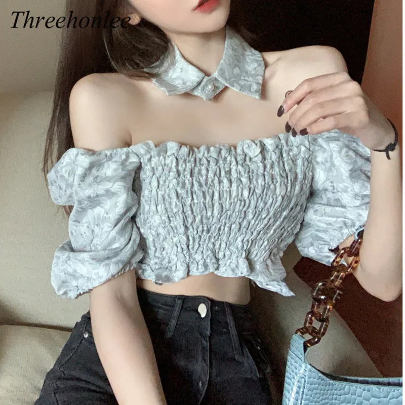 Print Sexy Women's Crop Top Summer 2021 Slash Neck Off Shoulder Halter Club Silm Korean Fashion Female Shirts Tops 
Print Sexy Women's Crop Top Summer 2021 Slash Neck Off Shoulder Halter Club Silm Korean Fashion Female Shirts Tops