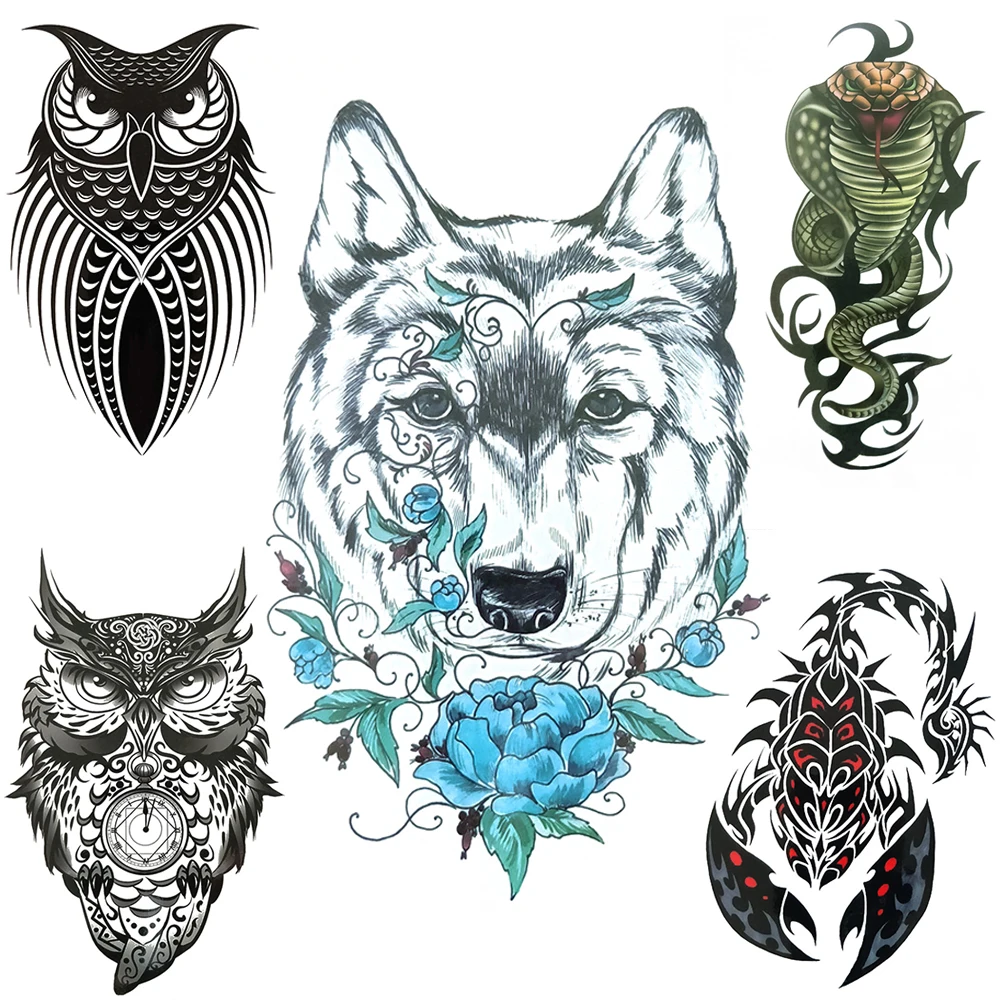 Wolfs Flower Temporary Tattoos For Men Women Black Geometric Tribe Owl Tattoo Sticker Green Snake Scorpion King Tatoo Body Hands
Wolfs Flower Temporary Tattoos For Men Women Black Geometric Tribe Owl Tattoo Sticker Green Snake Scorpion King Tatoo Body Hands