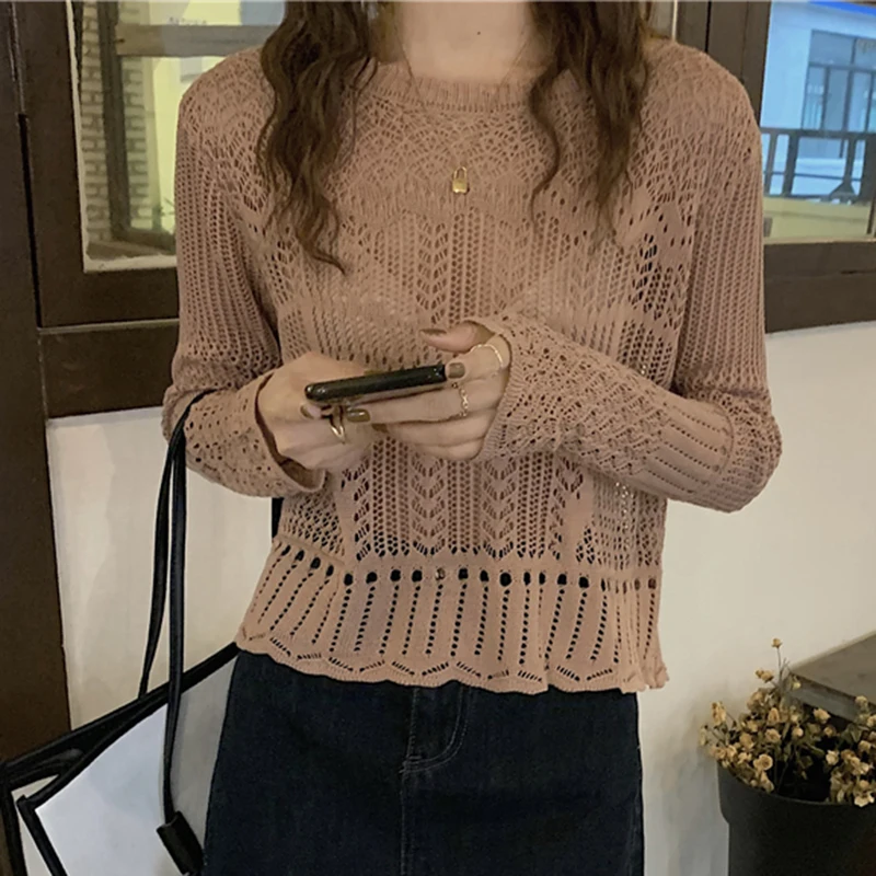 Hollow Out Long Sleeve Sweater Women Spring Autumn Women Clothing Loose Casual Pullover Sweaters Knitted Tops Female Pull Femme
Hollow Out Long Sleeve Sweater Women Spring Autumn Women Clothing Loose Casual Pullover Sweaters Knitted Tops Female Pull Femme