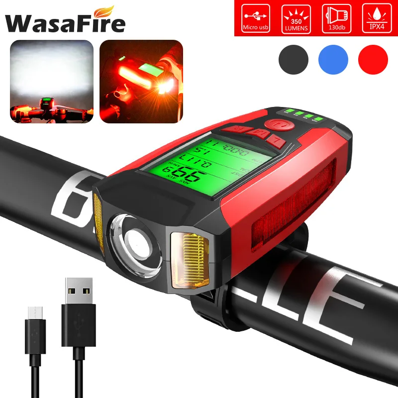 Multifunctional Bicycle Computer Light 130DB LED MTB Bike Horn Lights USB Charging Cycling Speedometer Lamp LCD Display
Multifunctional Bicycle Computer Light 130DB LED MTB Bike Horn Lights USB Charging Cycling Speedometer Lamp LCD Display