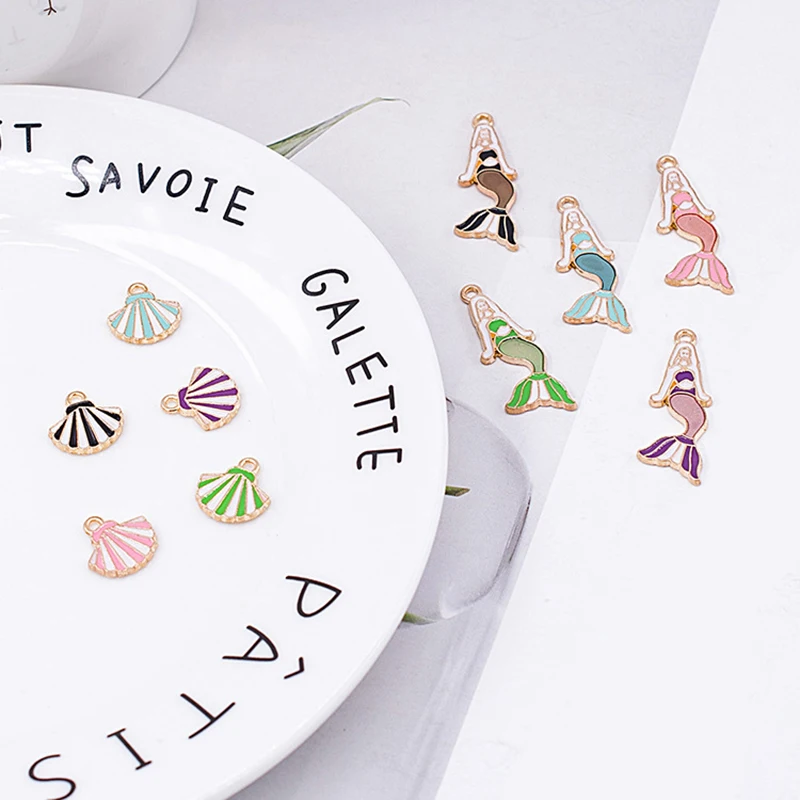 10pcs/Lot Mermaid Shell Diy Design for Jewelry Making Earring Bracelet or Necklace Handmade Enamel Charms
10pcs/Lot Mermaid Shell Diy Design for Jewelry Making Earring Bracelet or Necklace Handmade Enamel Charms