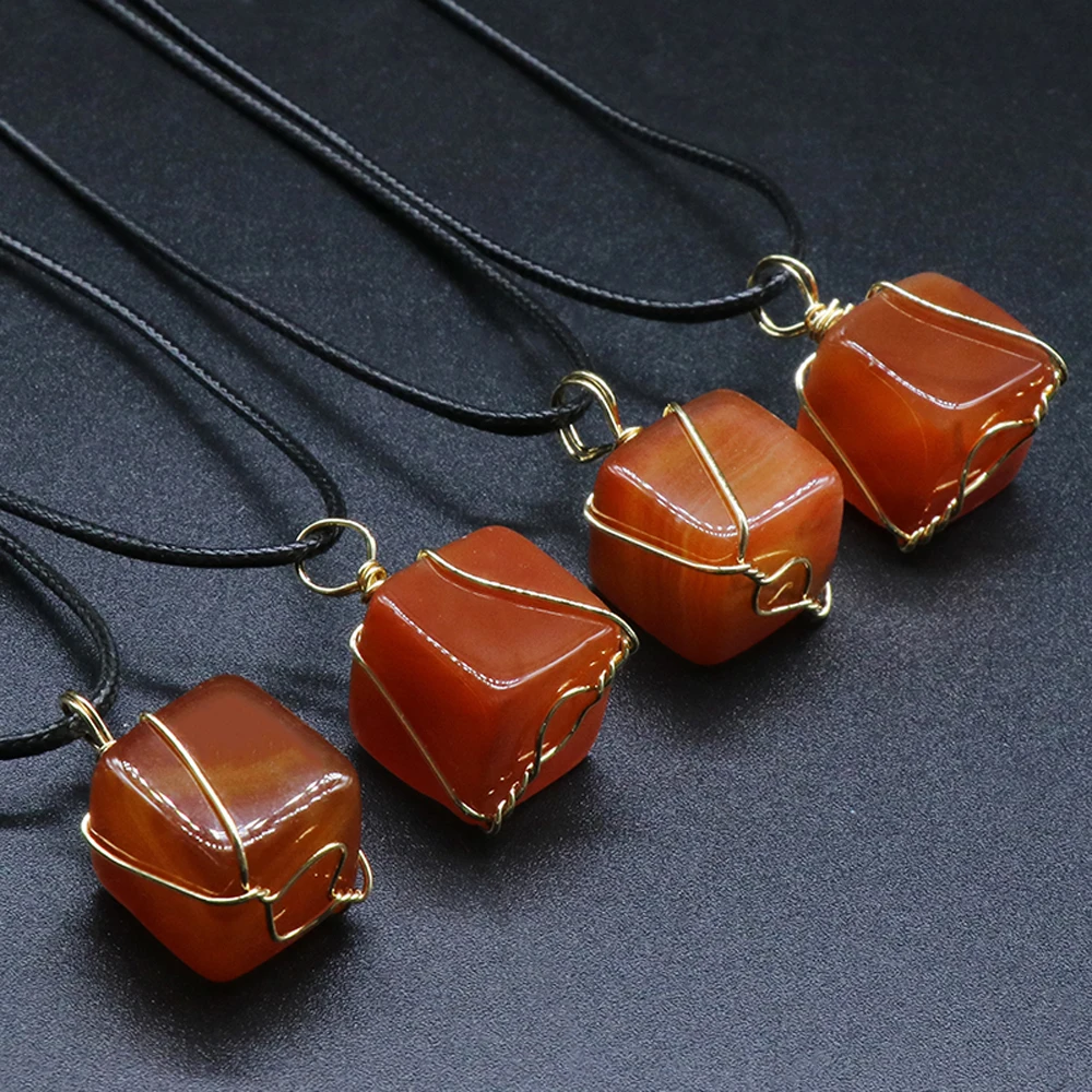 Natural Red Agate Stone Square Shape Pendant Necklace for Wedding Party Birthday Gift Accessories Jewelry
Natural Red Agate Stone Square Shape Pendant Necklace for Wedding Party Birthday Gift Accessories Jewelry