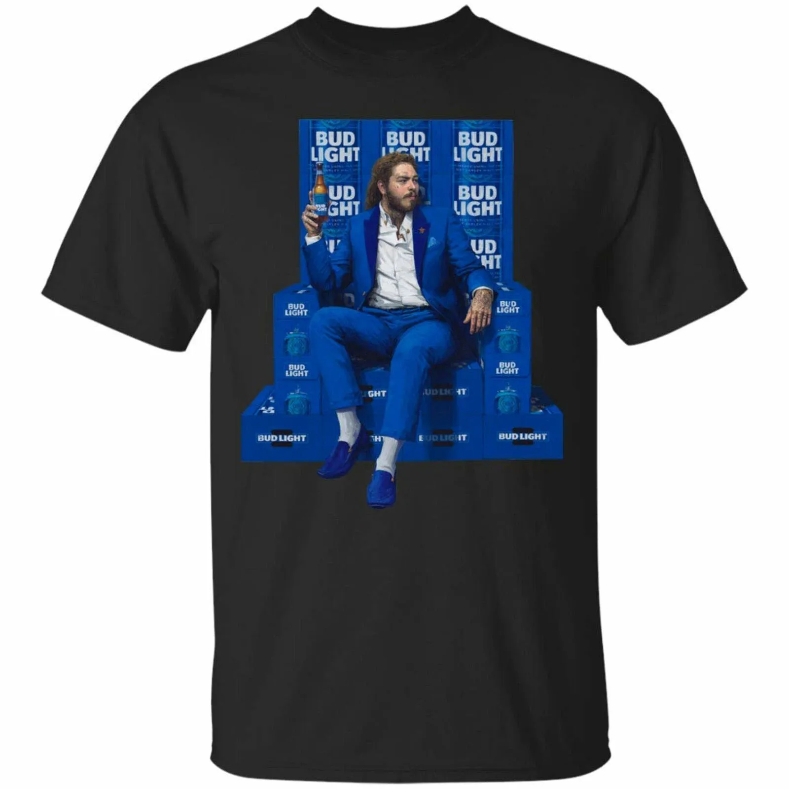 Post Malone вывеска Bud Light Футболка модная футболка нового модного дизайна контактные